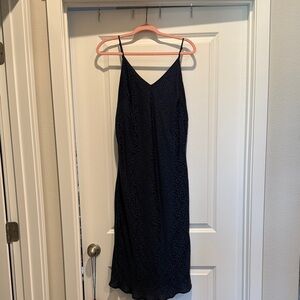 a new day Navy Slip Midi Dress with Subtle Animal Texture